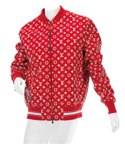 supreme lv baseball leather jacket